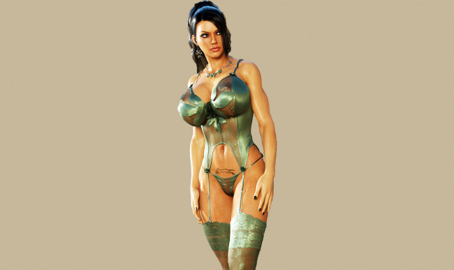 Обои картинки фото 3д графика, люди , people, взгляд, фон, девушка, тату, бельё