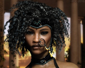 Картинка 3д+графика портрет+ portraits фон взгляд девушка