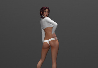 Картинка 3д+графика люди+ people девушка взгляд фон