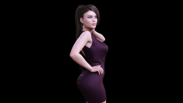 Картинка 3д+графика люди+ people девушка взгляд фон