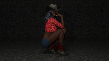 Картинка 3д+графика люди+ people девушка взгляд фон