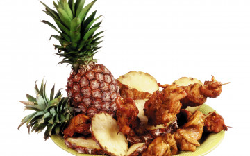Картинка еда шашлык +барбекю ананас мясо