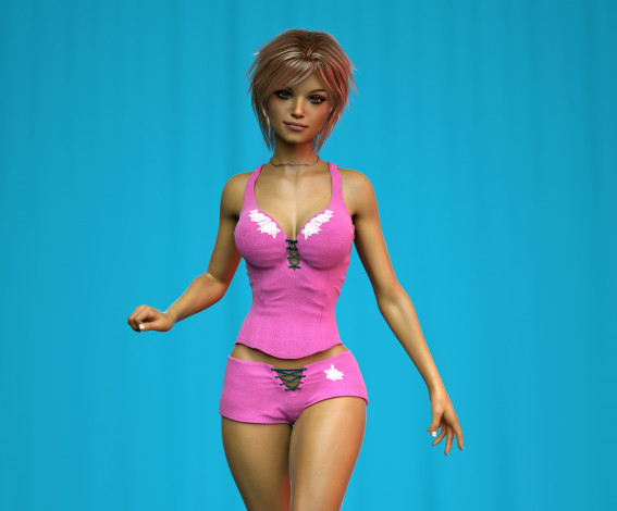 Обои картинки фото 3д графика, люди , people, взгляд, девушка, фон