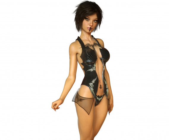 Обои картинки фото 3д графика, люди , people, девушка, фон, взгляд