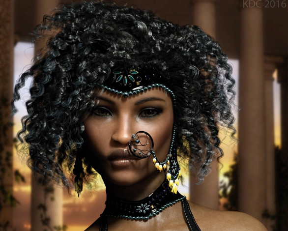 Обои картинки фото 3д графика, портрет , portraits, фон, взгляд, девушка