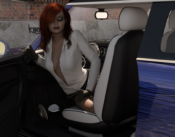 Обои картинки фото 3д графика, люди-авто, мото , people- car ,  moto, фон, взгляд, девушка, автомобиль