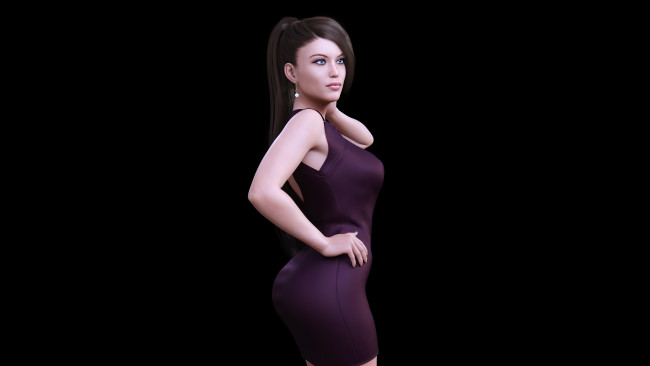 Обои картинки фото 3д графика, люди , people, девушка, взгляд, фон