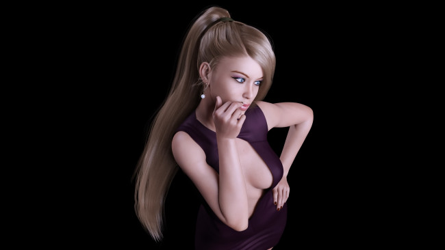 Обои картинки фото 3д графика, люди , people, фон, взгляд, девушка