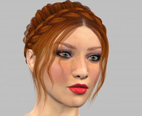 Картинка 3д+графика портрет+ portraits фон взгляд девушка