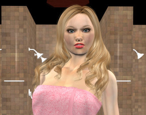 Картинка 3д+графика люди+ people девушка взгляд фон