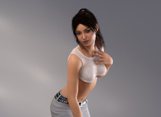 Картинка 3д+графика люди+ people девушка фон взгляд