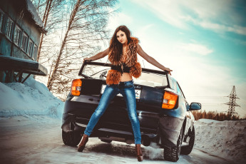 обоя автомобили, -авто с девушками, toyota, celica