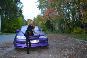 обоя автомобили, -авто с девушками, toyota, mark, ii