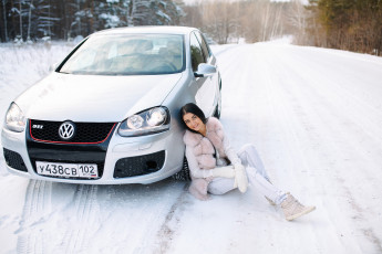 обоя автомобили, -авто с девушками, volkswagen, golf