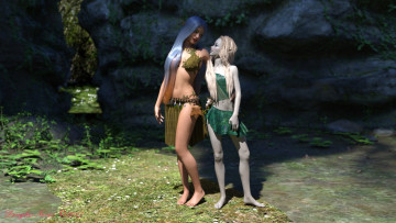 Картинка 3д+графика эльфы+ elves эльфийки взгляд фон