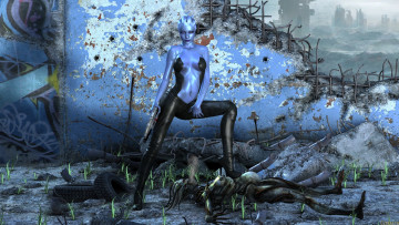 Картинка 3д+графика существа+ creatures фон взгляд девушки