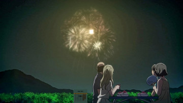 Картинка календари аниме 2018 салют люди ночь