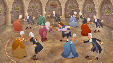 Картинка календари кино +мультфильмы 2018 танец бал зал женщина мужчина парик