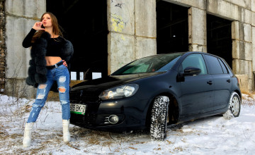 Картинка автомобили -авто+с+девушками volkswagen golf