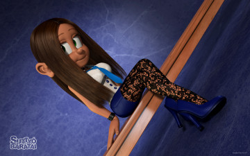 обоя 3д графика, мультфильмы и в игры, девушка, взгляд, фон