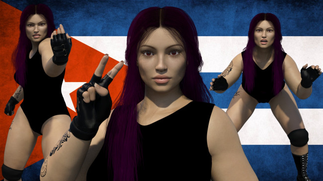 Обои картинки фото 3д графика, спорт , sport, девушка, взгляд, фон