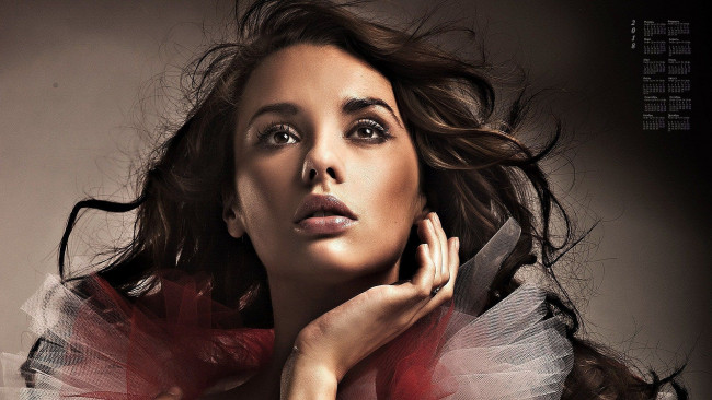 Обои картинки фото календари, девушки, 2018, взгляд, лицо