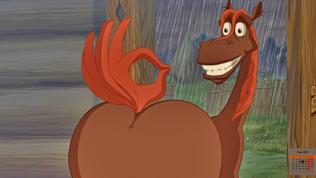 Обои картинки фото календари, кино,  мультфильмы, 2018, конь, эмоции