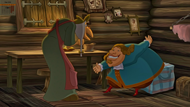 Обои картинки фото календари, кино,  мультфильмы, 2018, мужчина, старуха, реверанс, парик