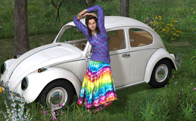 Обои картинки фото 3д графика, люди-авто, мото , people- car ,  moto, фон, взгляд, девушка