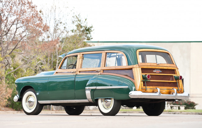 Обои картинки фото oldsmobile 76 deluxe station wagon 1949, автомобили, oldsmobile, 76, wagon, 1949, deluxe, station