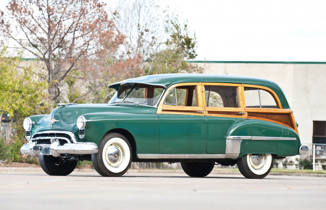 Обои картинки фото oldsmobile 76 deluxe station wagon 1949, автомобили, oldsmobile, deluxe, 76, wagon, 1949, station