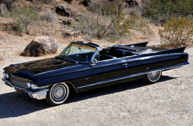 Обои картинки фото cadillac sixty two convertible 1961, автомобили, cadillac, two, sixty, 1961, convertible