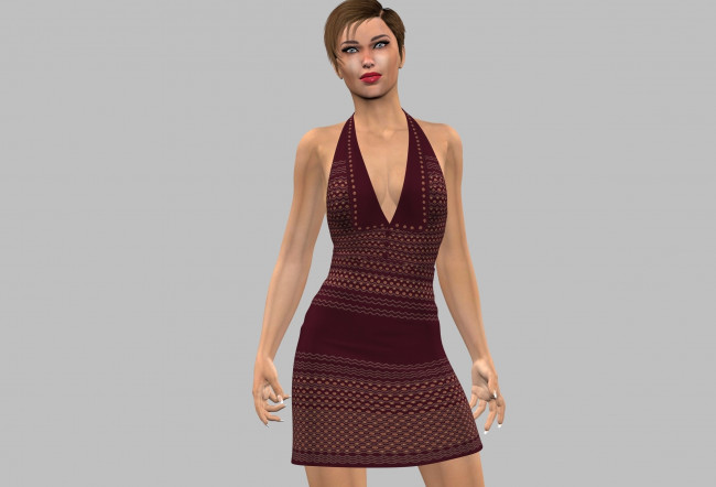 Обои картинки фото 3д графика, люди , people, взгляд, фон, девушка