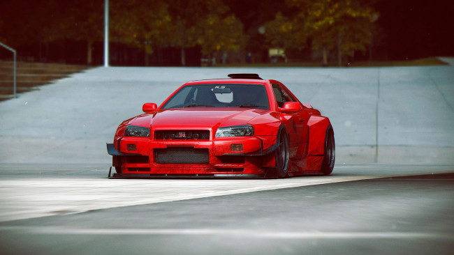 Обои картинки фото автомобили, nissan, datsun, skyline, gt-r, r34