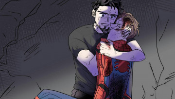 Картинка рисованное кино тони старк человек паук