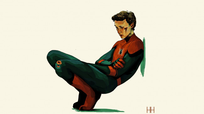 Обои картинки фото рисованное, кино, человек, паук, том, холланд, питер, паркер