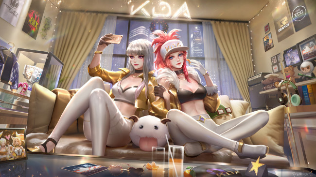 Обои картинки фото видео игры, league of legends, kai'sa, akali