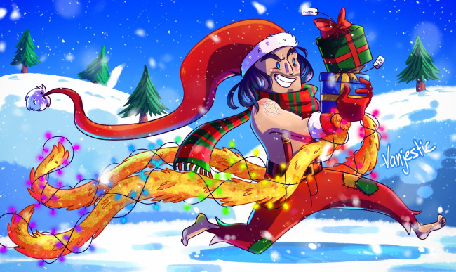 Обои картинки фото видео игры, league of legends, sylas, подарки, бег