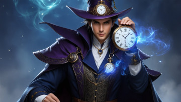 Картинка фэнтези маги +волшебники нейросети графика нейроарт ai art нейронные сети рисунки нейро искусство часовщик волшебник