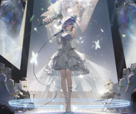 обоя аниме, virtual youtuber, девушка