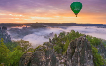 обоя авиация, воздушные шары дирижабли, небо, воздушный, шар, полет, облака, горы