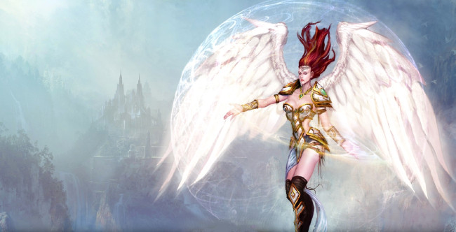 Обои картинки фото видео игры, mummy online, девушка, ангел, крылья, туман