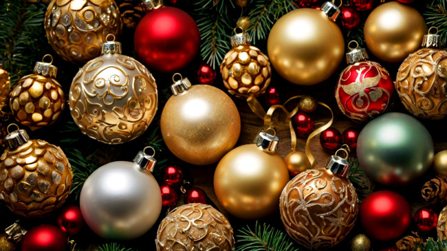 Обои картинки фото праздничные, шары, новогодняя