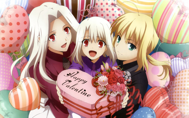 Обои картинки фото аниме, fate, zero, девушки, торт