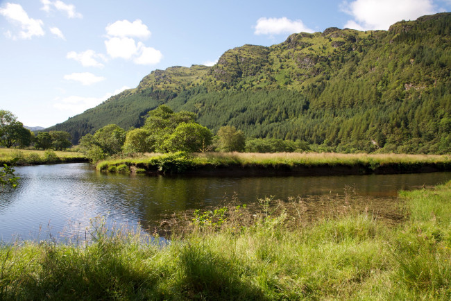 Обои картинки фото природа, реки, озера, река, горы, лес