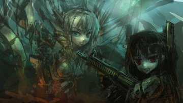 Картинка аниме weapon blood technology оружие