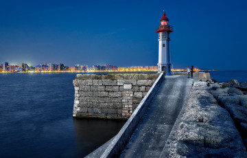 Картинка природа маяки almeria andalucia spain альмерия испания ночной город море