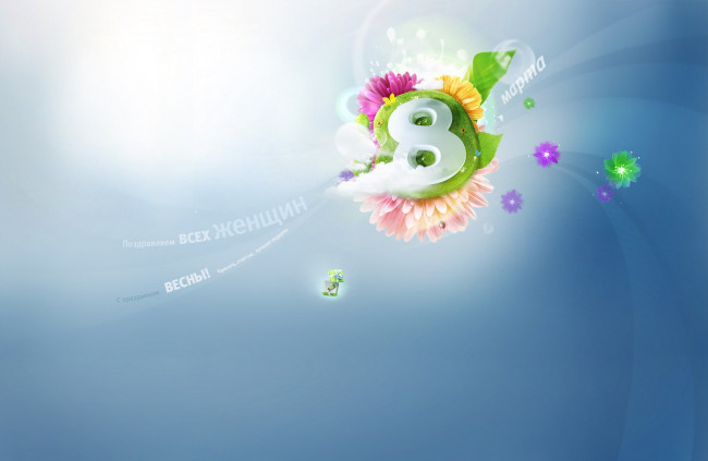 Обои картинки фото праздничные, международный, женский, день, фон, цифра, цветы