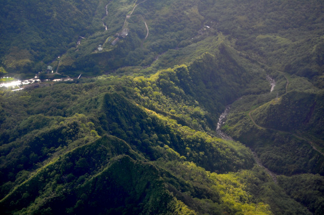 Обои картинки фото французская, полинезия, природа, горы, дорога, деревья, кусты