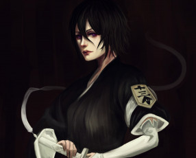 Картинка аниме bleach брюнетка рукия блич арт девушка занпакто шинигами взгляд